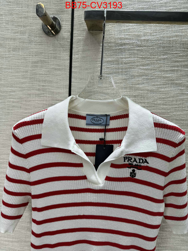 Clothing-Prada high quality customize ID: CV3193 $: 75USD