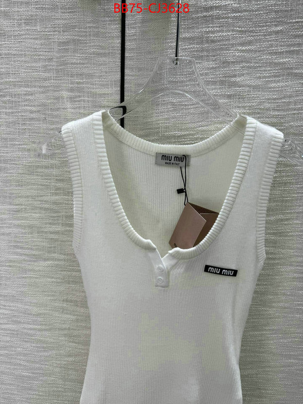 Clothing-MIU MIU buy aaaaa cheap ID: CJ3628 $: 75USD