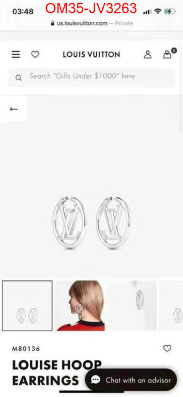Jewelry-LV buy high-quality fake ID: JV3263 $: 35USD
