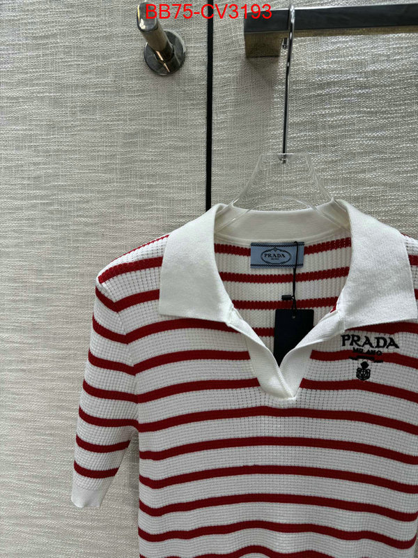 Clothing-Prada high quality customize ID: CV3193 $: 75USD