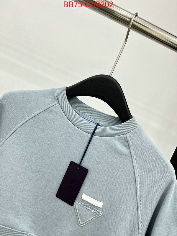 Clothing-Prada highest quality replica ID: CV3202 $: 75USD