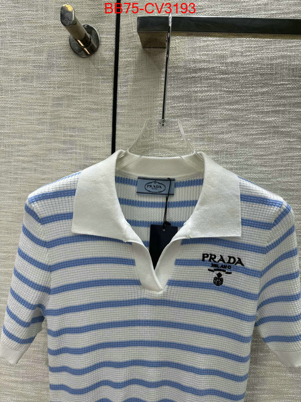 Clothing-Prada high quality customize ID: CV3193 $: 75USD