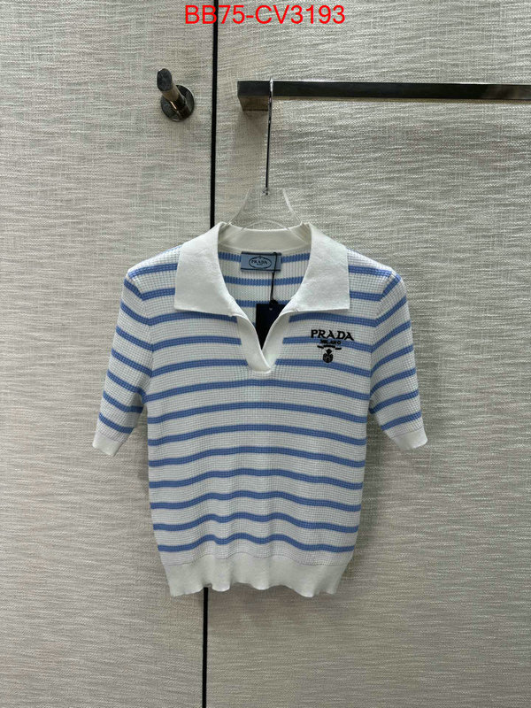 Clothing-Prada high quality customize ID: CV3193 $: 75USD