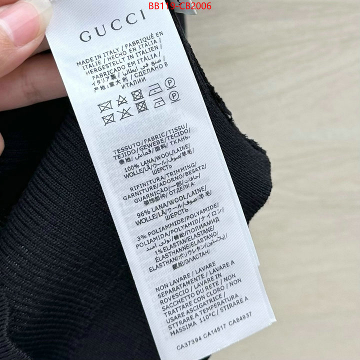 Clothing-Gucci luxury fashion replica designers ID: CB2006 $: 119USD