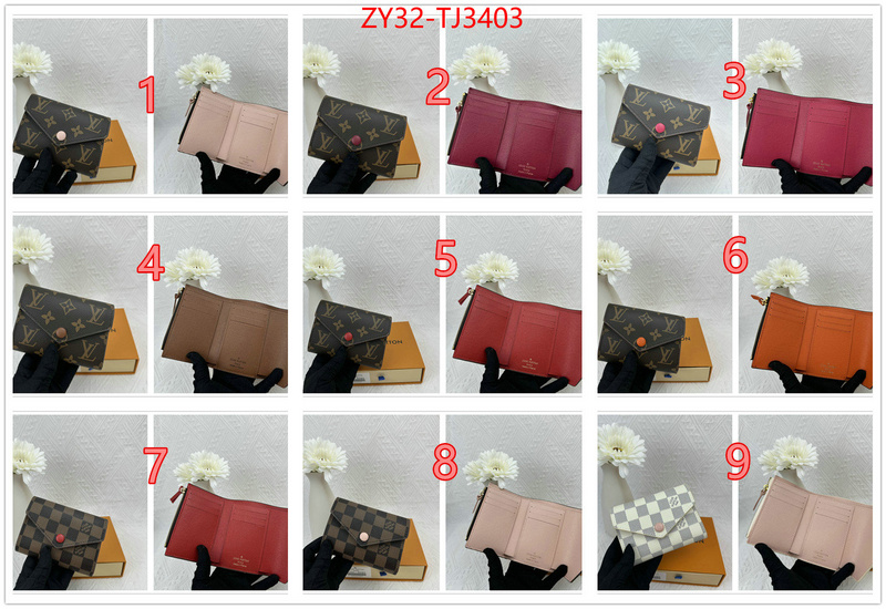 LV Bags(4A)-Wallet replica 1:1 ID: TJ3403 $: 32USD,