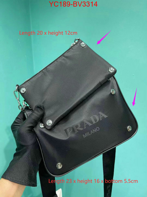 Prada Bags(TOP)-Crossbody- buy ID: BV3314 $: 189USD,