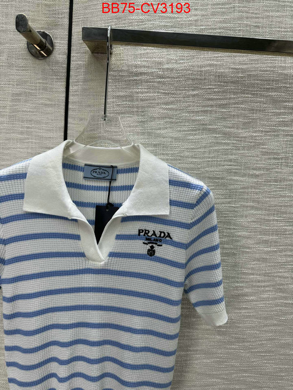 Clothing-Prada high quality customize ID: CV3193 $: 75USD