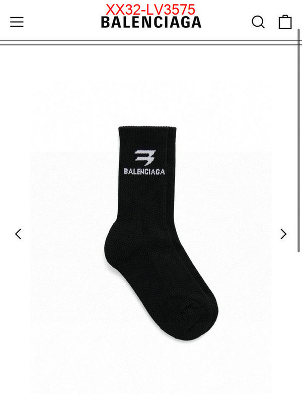 Sock-Balenciaga mirror copy luxury ID: LV3575 $: 32USD