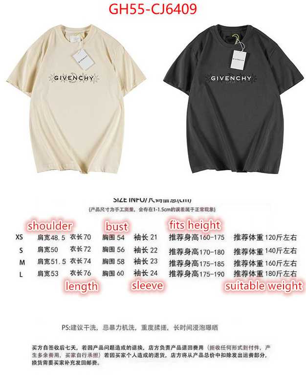 Clothing-Givenchy best knockoff ID: CJ6409 $: 55USD