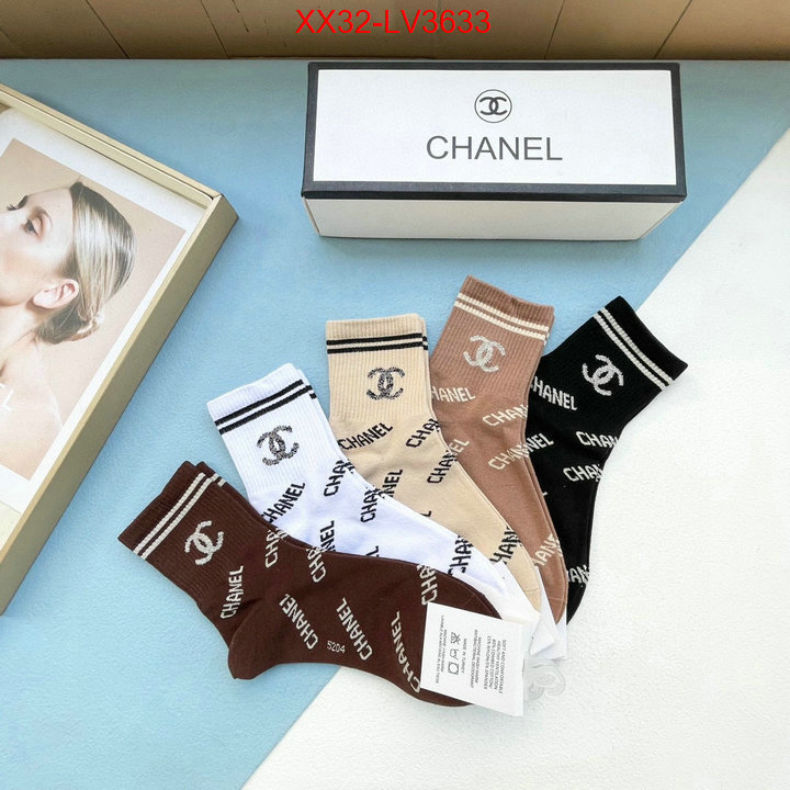 Sock-Chanel quality aaaaa replica ID: LV3633 $: 32USD