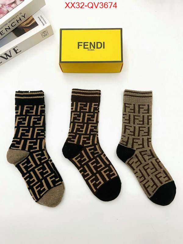 Sock-Fendi top fake designer ID: QV3674 $: 32USD