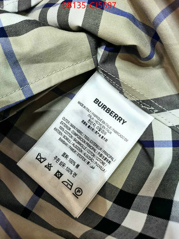 Clothing-Burberry highest quality replica ID: CJ5697 $: 135USD