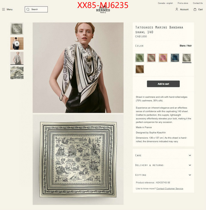 Scarf-Hermes high quality replica ID: MJ6235 $: 85USD