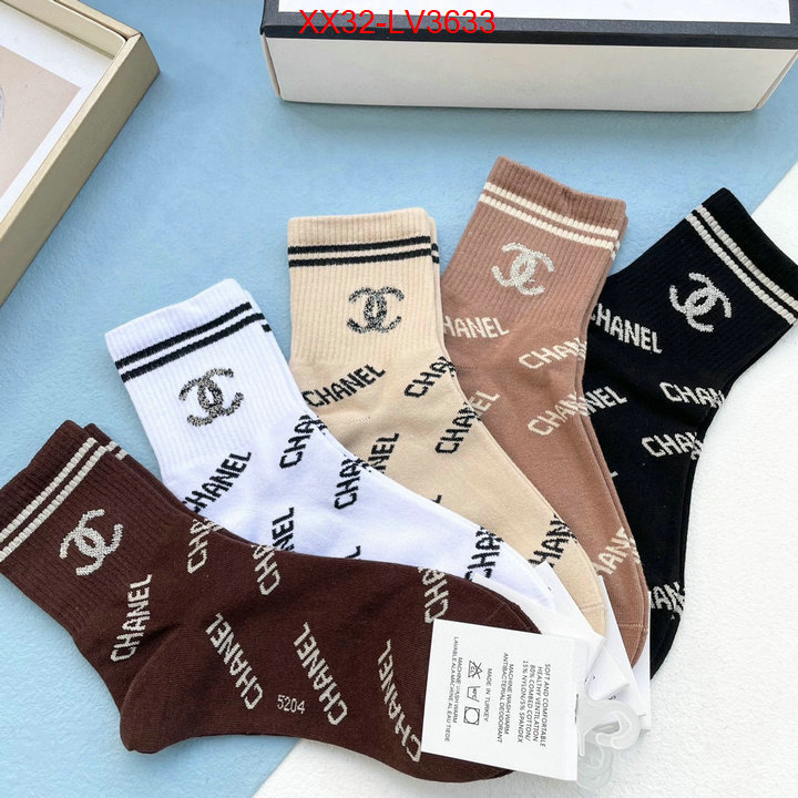 Sock-Chanel quality aaaaa replica ID: LV3633 $: 32USD