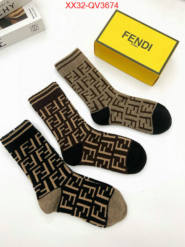 Sock-Fendi top fake designer ID: QV3674 $: 32USD