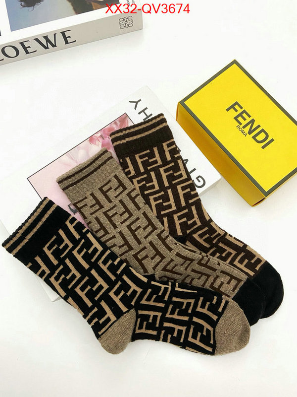 Sock-Fendi top fake designer ID: QV3674 $: 32USD