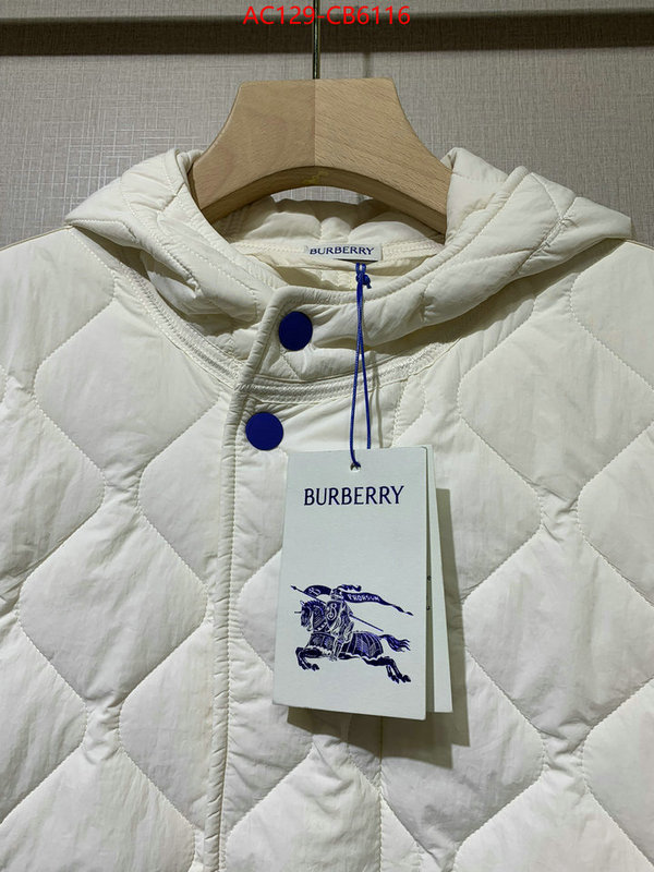 Down jacket Women-Burberry top fake designer ID: CB6116 $: 129USD