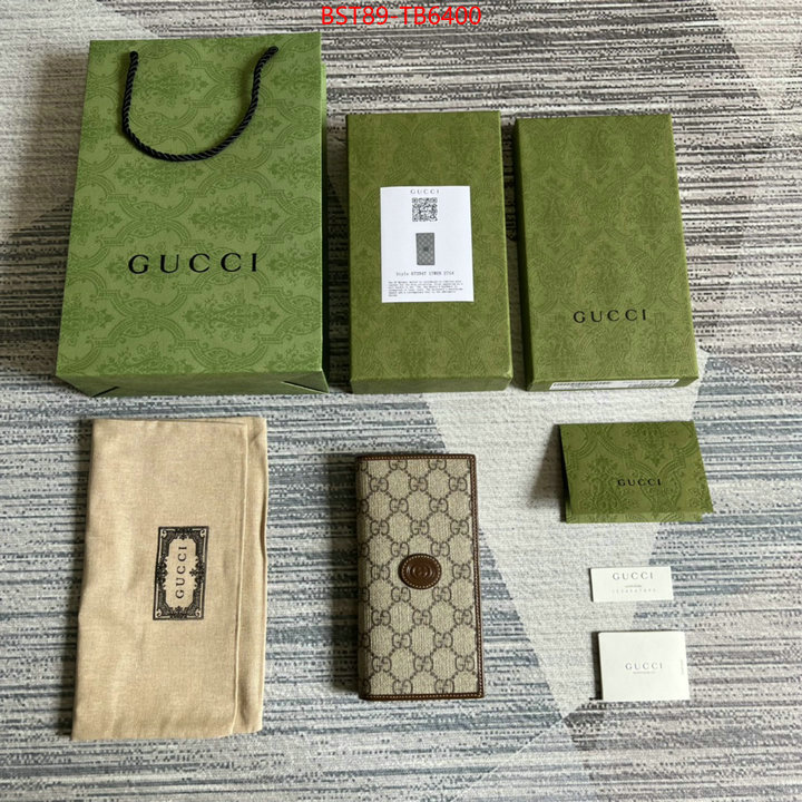 Gucci Bags(TOP)-Wallet- designer fake ID: TB6400 $: 89USD,