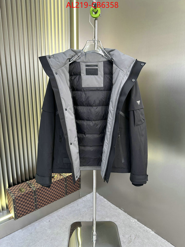 Down jacketMen-Prada designer wholesale replica ID: CB6358 $: 219USD