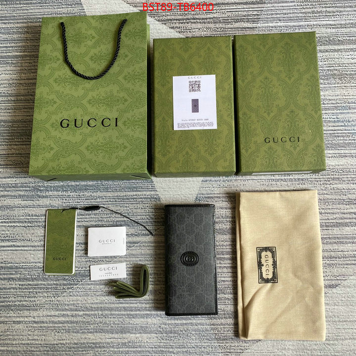 Gucci Bags(TOP)-Wallet- designer fake ID: TB6400 $: 89USD,