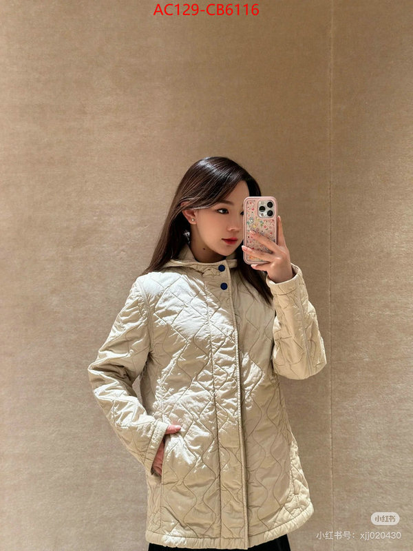 Down jacket Women-Burberry top fake designer ID: CB6116 $: 129USD