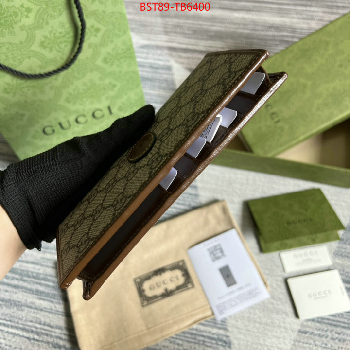 Gucci Bags(TOP)-Wallet- designer fake ID: TB6400 $: 89USD,