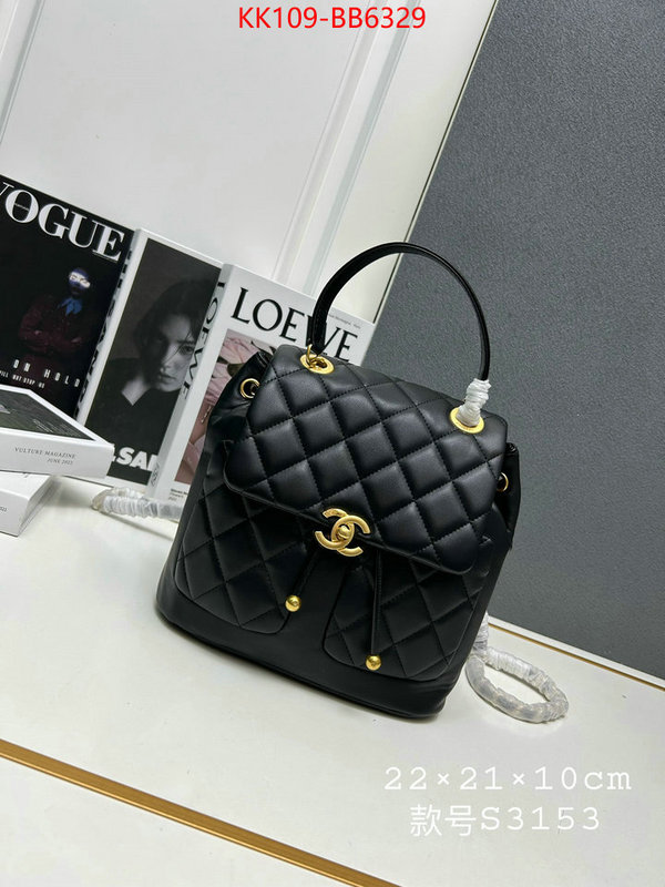 Chanel Bags(4A)-Backpack- best replica new style ID: BB6329 $: 109USD,