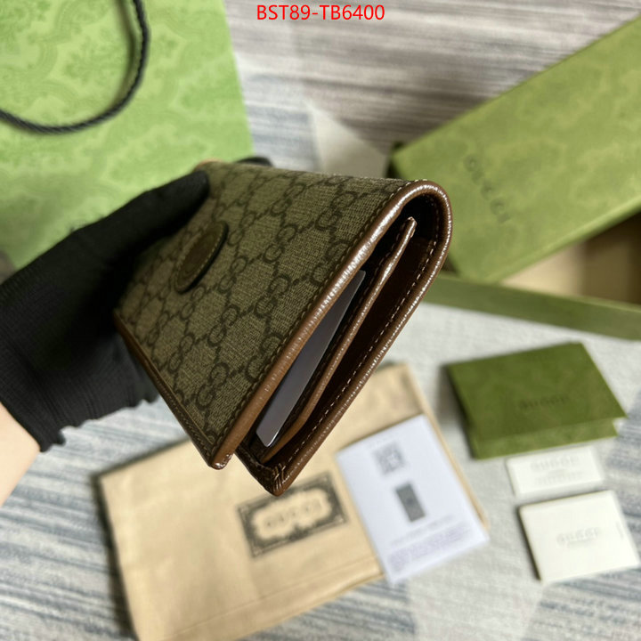 Gucci Bags(TOP)-Wallet- designer fake ID: TB6400 $: 89USD,