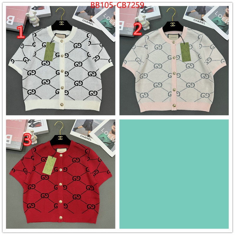 Clothing-Gucci first top ID: CB7259 $: 105USD