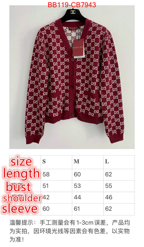 Clothing-Gucci replica 1:1 ID: CB7943 $: 119USD