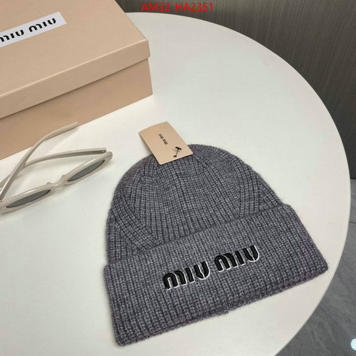 Cap(Hat)-Miu Miu shop cheap high quality 1:1 replica ID: HA2351 $: 32USD