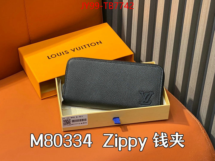 LV Bags(TOP)-Wallet high quality online ID: TB7742 $: 99USD,