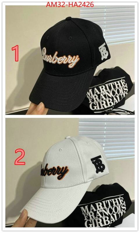 Cap(Hat)-Burberry top fake designer ID: HA2426 $: 32USD