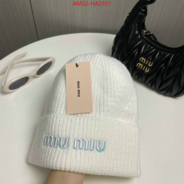 Cap(Hat)-Miu Miu shop cheap high quality 1:1 replica ID: HA2351 $: 32USD