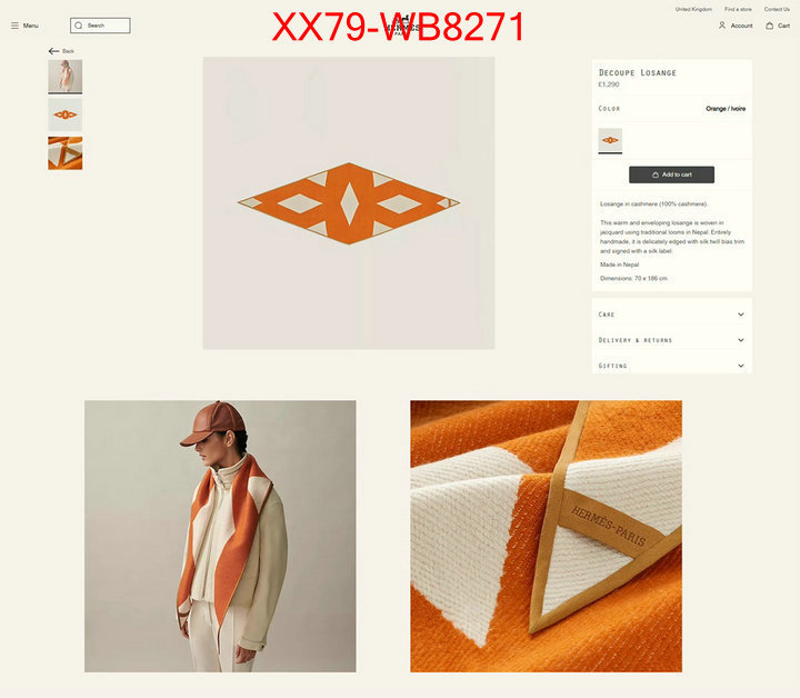 Scarf-Hermes shop ID: MB8271 $: 79USD