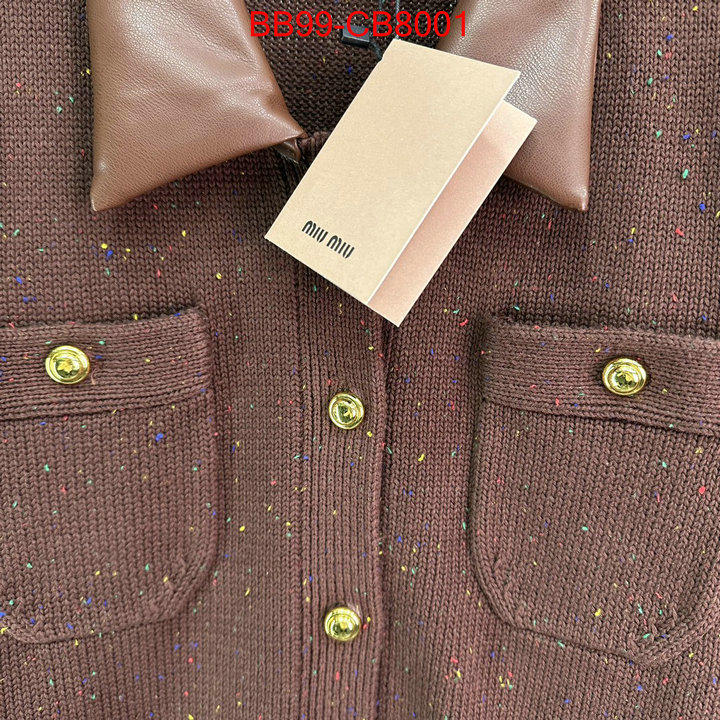 Clothing-MIU MIU perfect replica ID: CB8001 $: 99USD