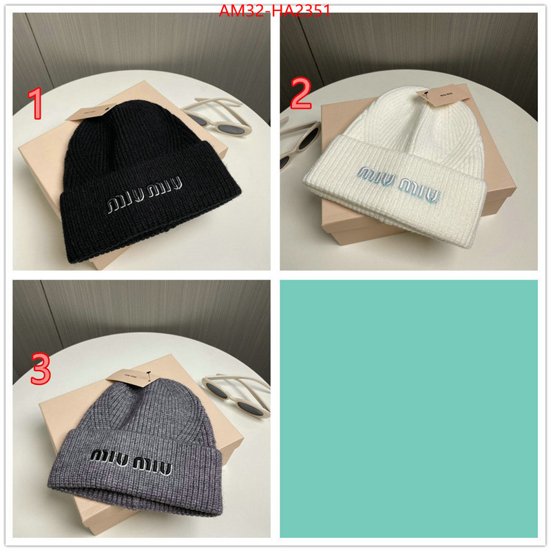 Cap(Hat)-Miu Miu shop cheap high quality 1:1 replica ID: HA2351 $: 32USD