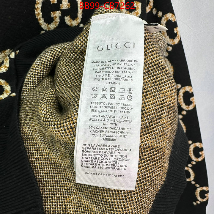 Clothing-Gucci how to find designer replica ID: CB7262 $: 99USD