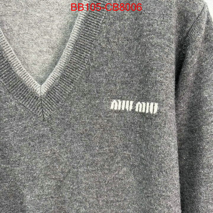 Clothing-MIU MIU can you buy knockoff ID: CB8006 $: 105USD