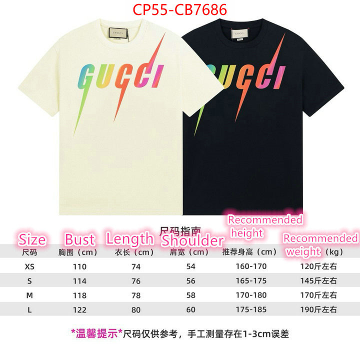 Clothing-Gucci high quality perfect ID: CB7686 $: 55USD