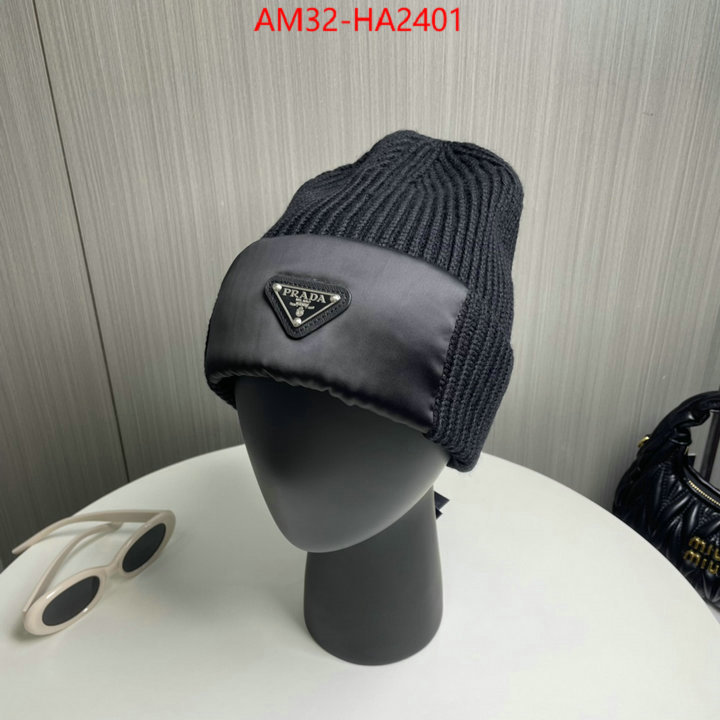 Cap (Hat)-Prada top fake designer ID: HA2401 $: 32USD