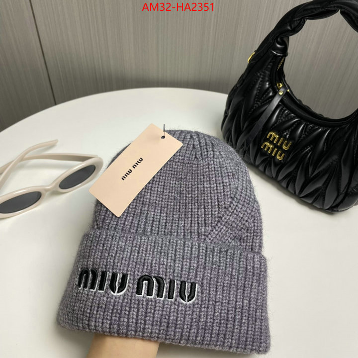 Cap(Hat)-Miu Miu shop cheap high quality 1:1 replica ID: HA2351 $: 32USD