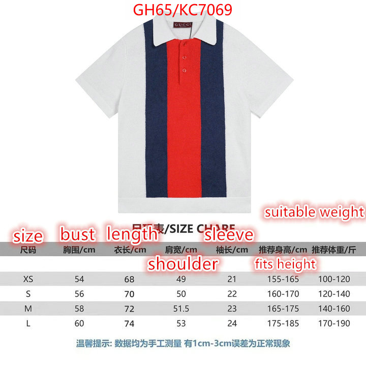 Clothing-Gucci high-end designer ID: KC7069 $: 65USD