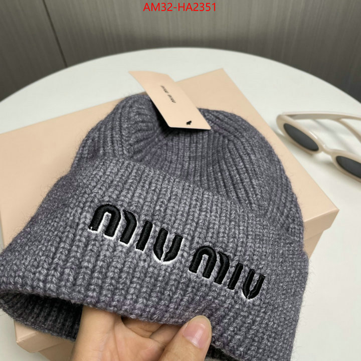 Cap(Hat)-Miu Miu shop cheap high quality 1:1 replica ID: HA2351 $: 32USD