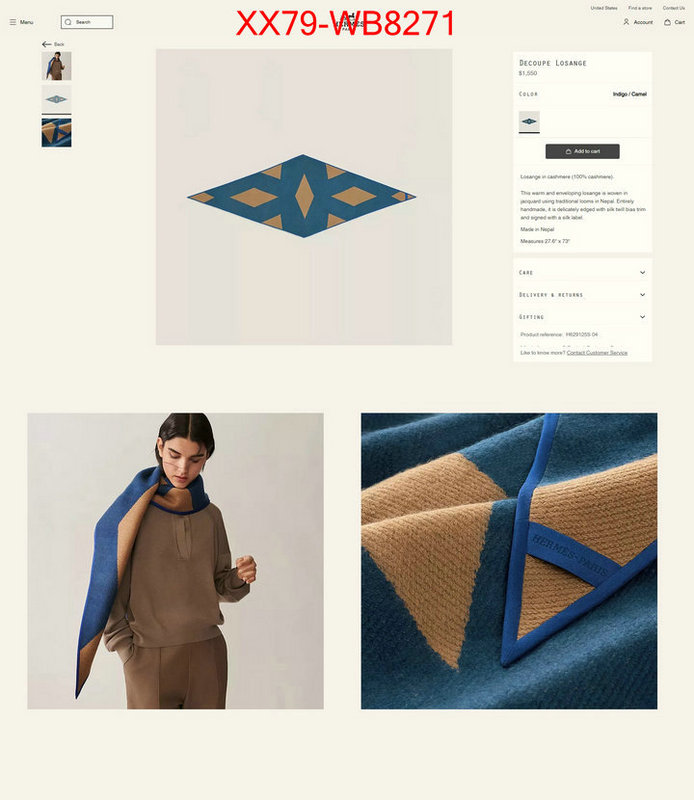 Scarf-Hermes shop ID: MB8271 $: 79USD