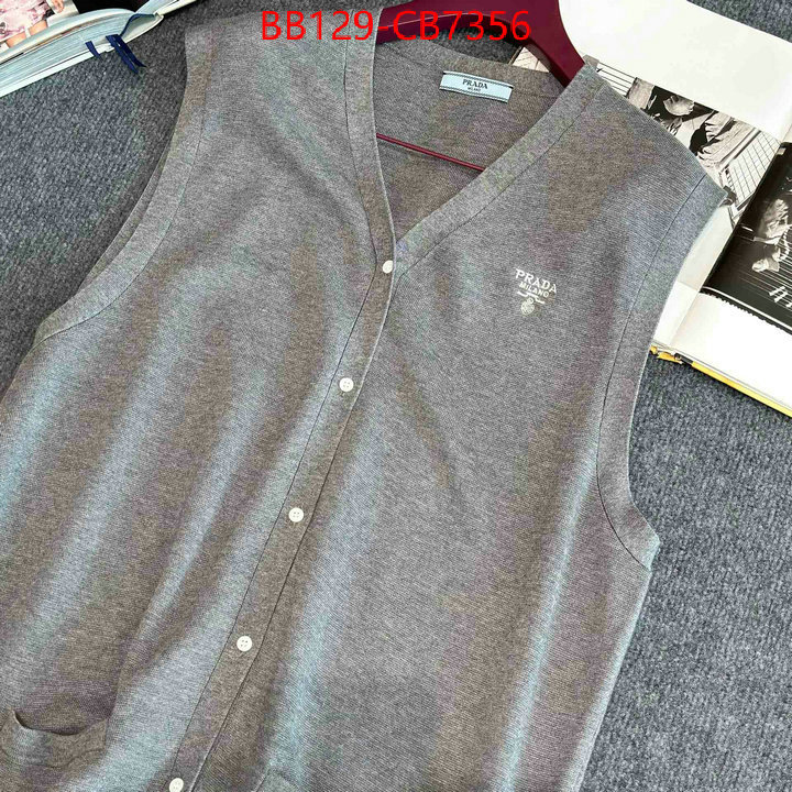 Clothing-Prada 1:1 replica ID: CB7356 $: 129USD