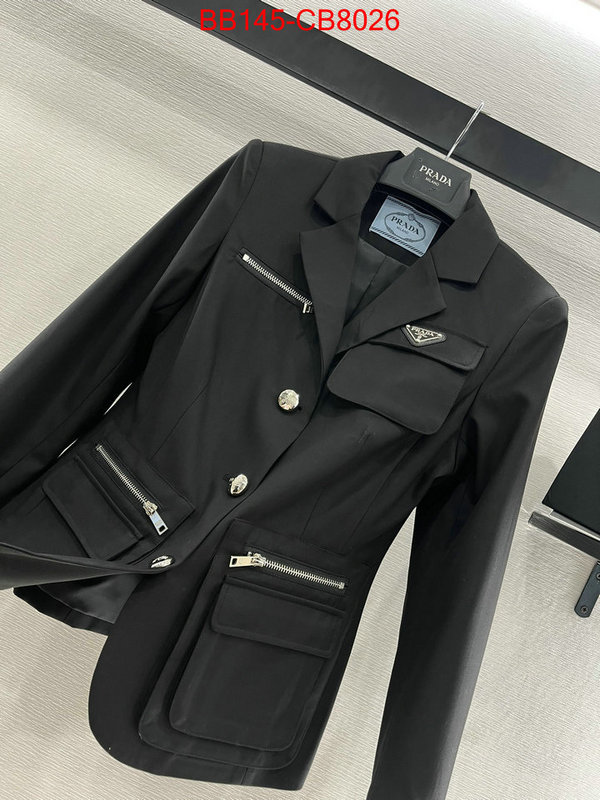 Clothing-Prada perfect quality designer replica ID: CB8026 $: 145USD