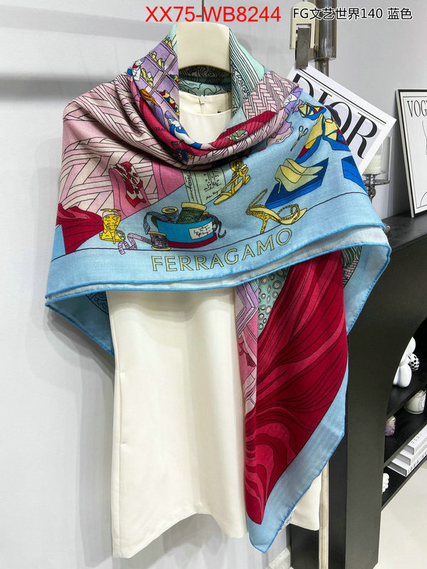 Scarf-Ferragamo wholesale designer shop ID: MB8244 $: 75USD