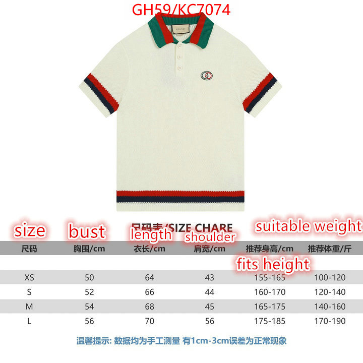 Clothing-Gucci highest quality replica ID: KC7074 $: 59USD