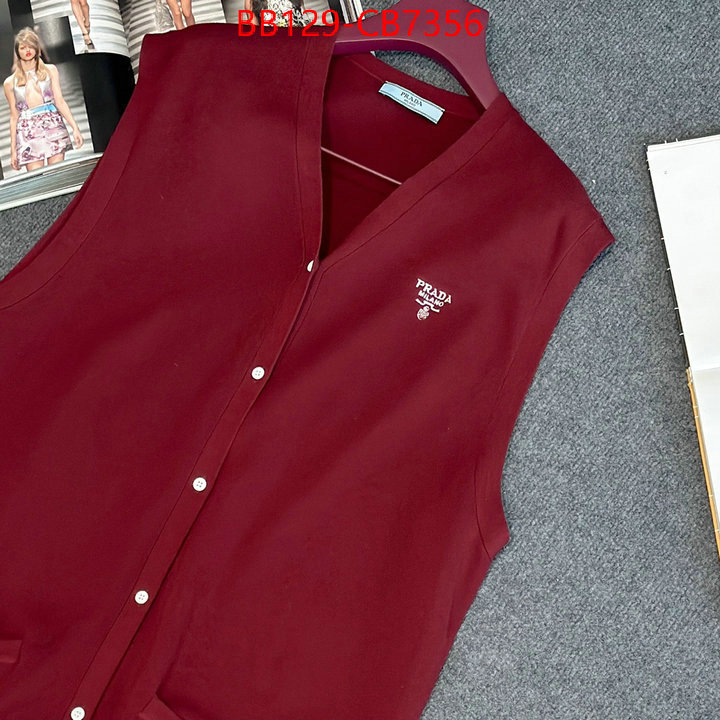 Clothing-Prada 1:1 replica ID: CB7356 $: 129USD